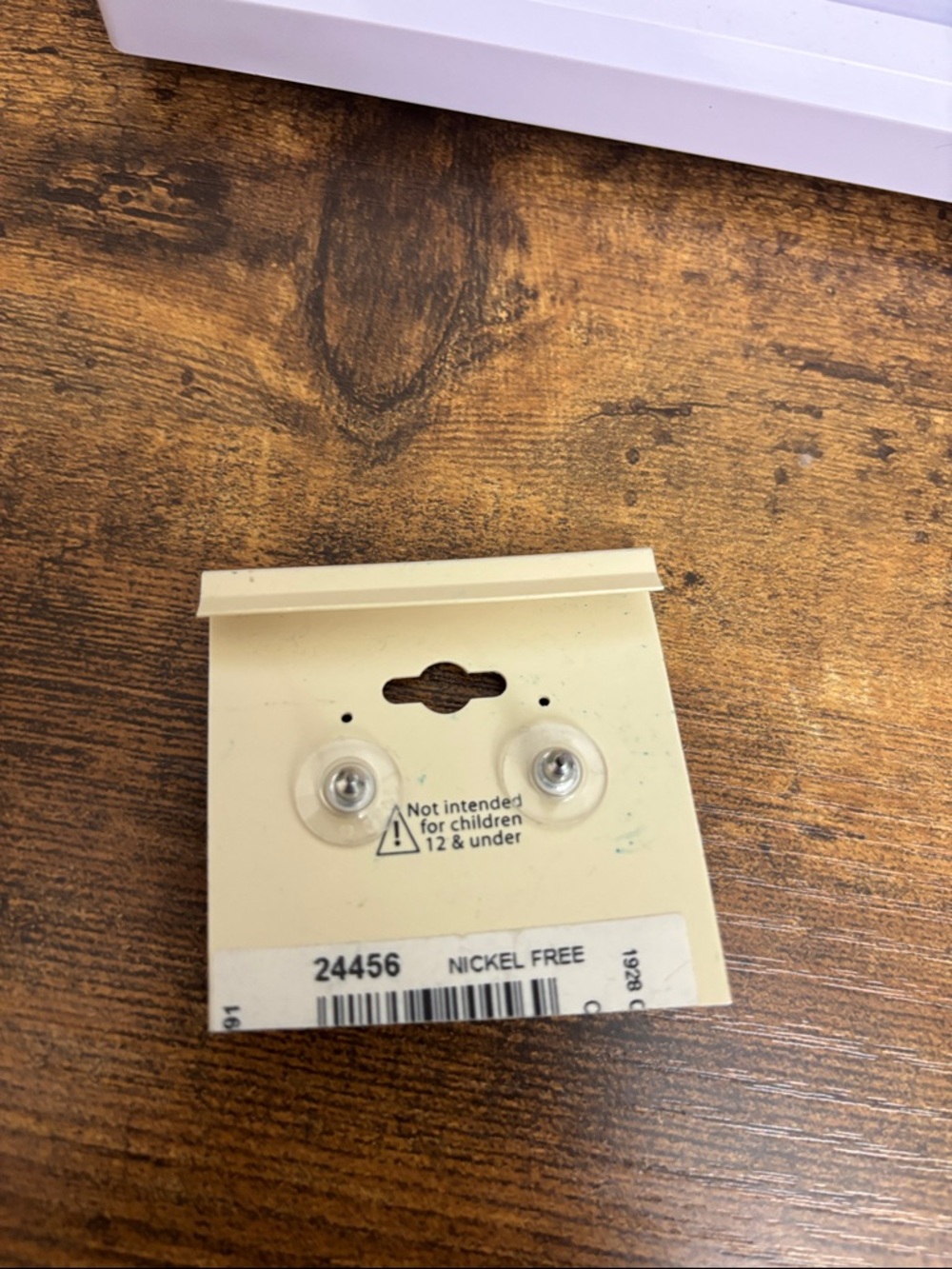 1928 Crystal Stud Earrings - Silver Tone - Picture 2 of 3